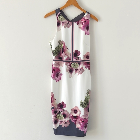 Ted Baker London Dresses & Skirts - Ted Baker sz 2 Nanina Neopolitan Buckle Floral Racerback Midi Dress 6